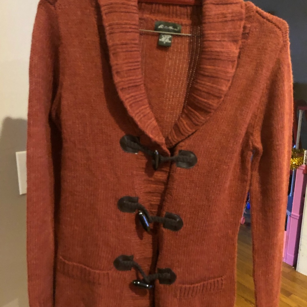 Eddie Bauer orange wool sweater